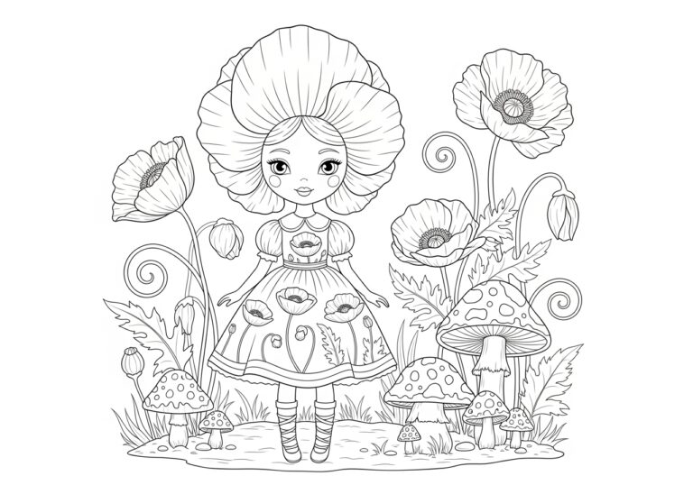 Poppy Doll Coloring Page