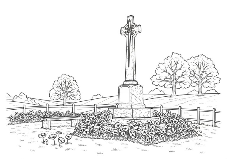 Poppy Day Colouring Page