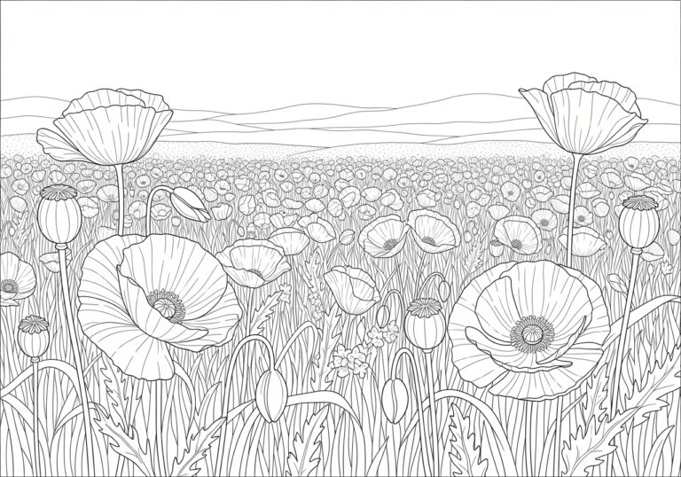 Poppy Image Coloring Page