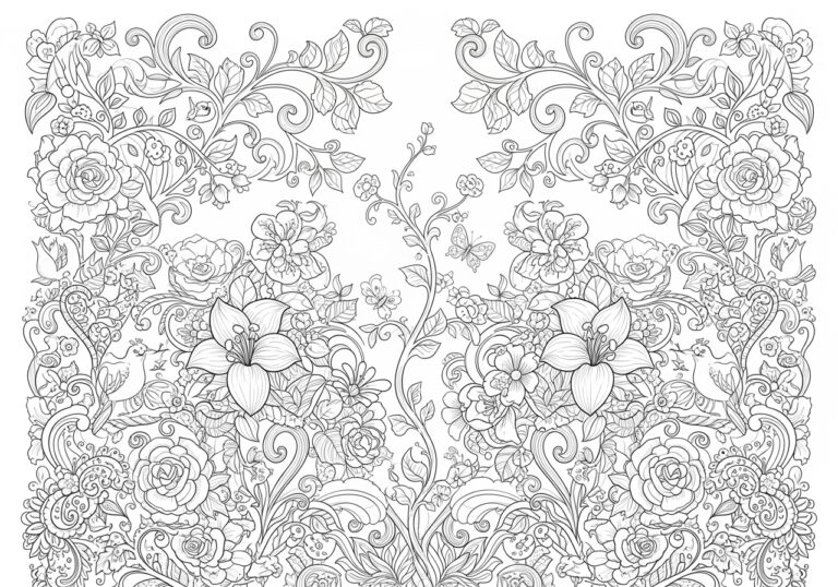 Johanna Basford World of Flowers Completed Page