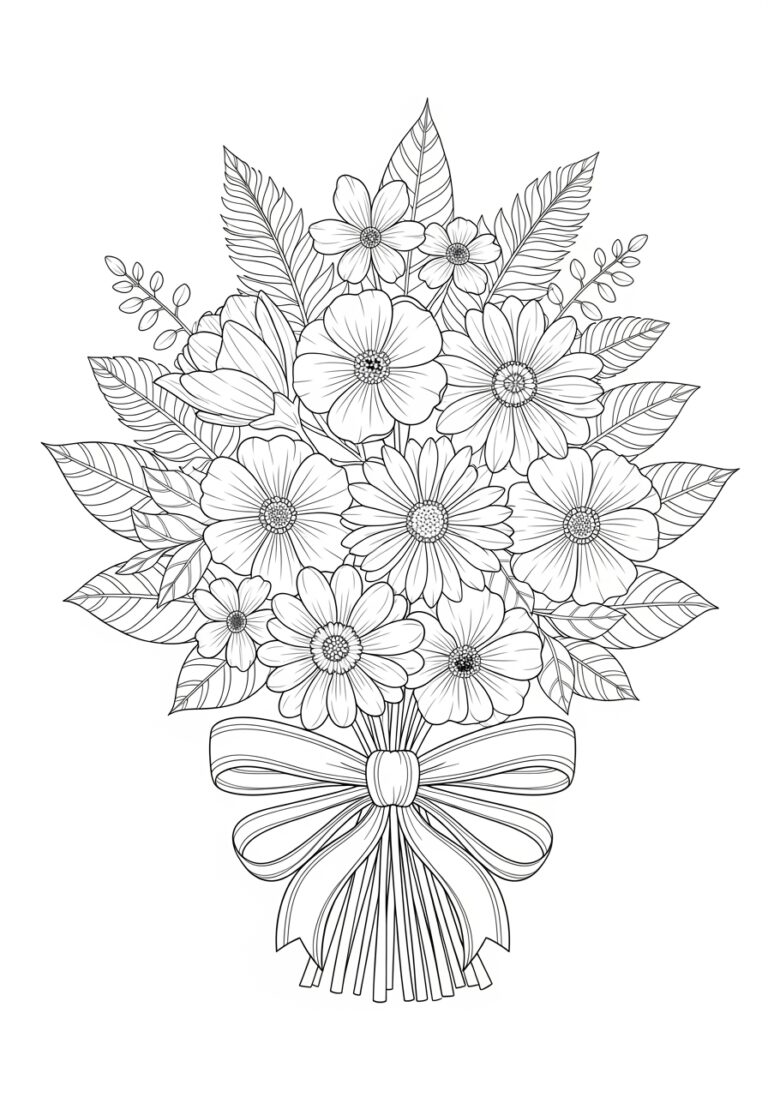 Flower Arrangement Coloring Page