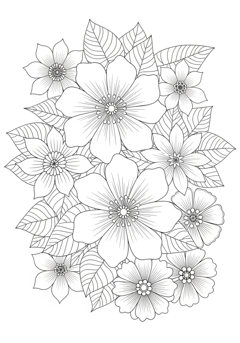 Flower Petal Coloring Page