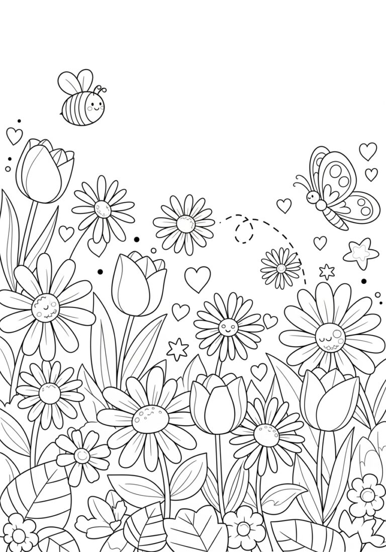 Cute Flower Coloring Page